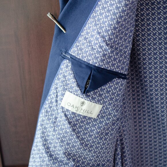 Oak Hill Navy Linen-Blend Sport Coat 2XL - Picture 2 of 4